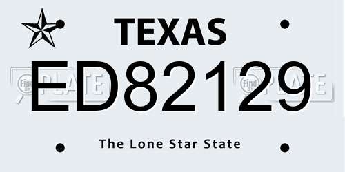 ED82129 Texas License Plate