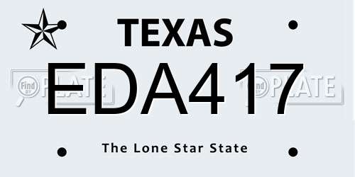 EDA417 Texas License Plate