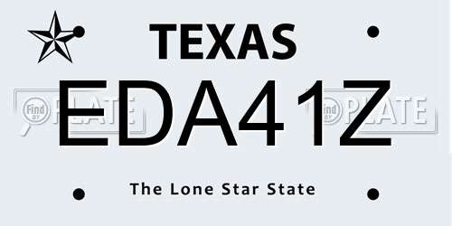 EDA41Z Texas License Plate