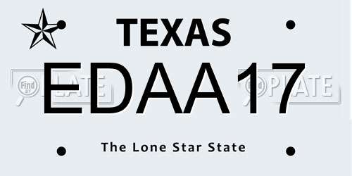 EDAA17 Texas License Plate