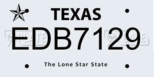 EDB7129 Texas License Plate