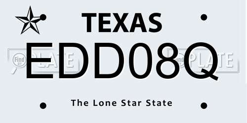 EDD08Q Texas License Plate