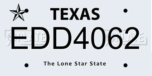 EDD4062 Texas License Plate