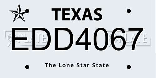EDD4067 Texas License Plate