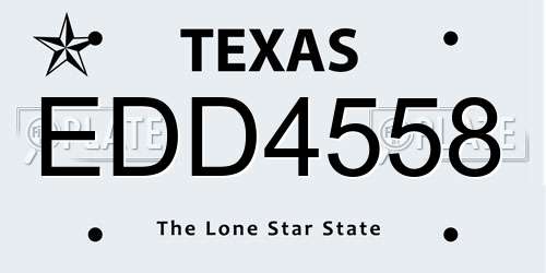 EDD4558 Texas License Plate