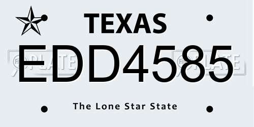 EDD4585 Texas License Plate