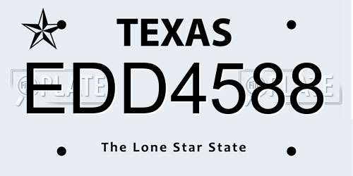 EDD4588 Texas License Plate