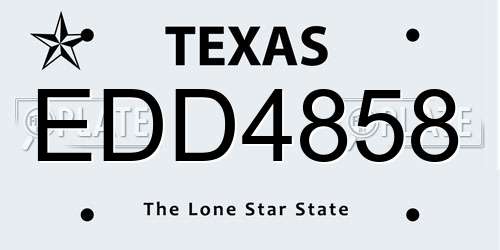 EDD4858 Texas License Plate