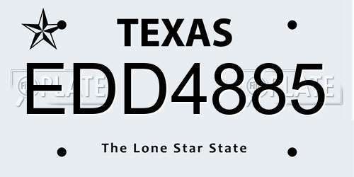 EDD4885 Texas License Plate