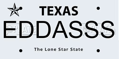 EDDASSS Texas License Plate
