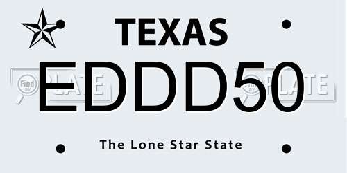 EDDD50 Texas License Plate