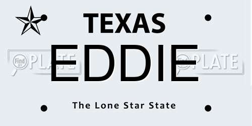 EDDIE Texas License Plate