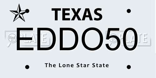 EDDO50 Texas License Plate
