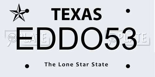 EDDO53 Texas License Plate