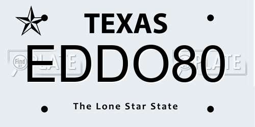 EDDO80 Texas License Plate