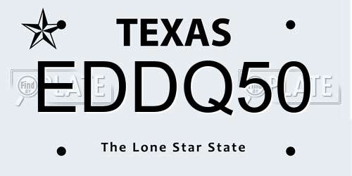 EDDQ50 Texas License Plate