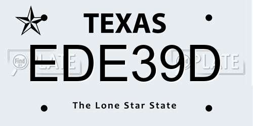 EDE39D Texas License Plate