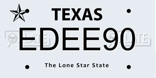 EDEE90 Texas License Plate