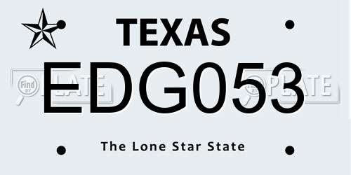 EDG053 Texas License Plate