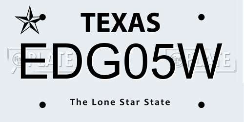 EDG05W Texas License Plate