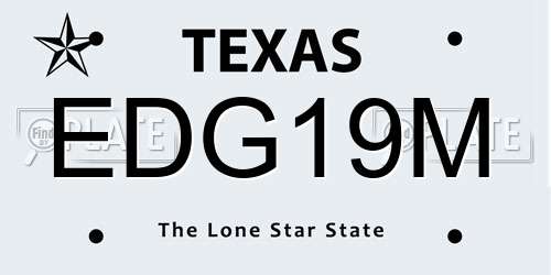 EDG19M Texas License Plate