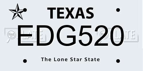 EDG520 Texas License Plate
