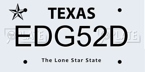 EDG52D Texas License Plate
