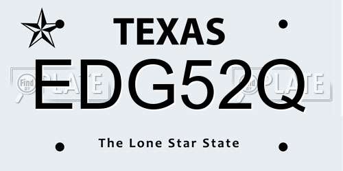 EDG52Q Texas License Plate