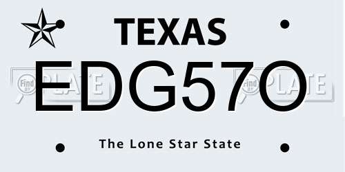 EDG57O Texas License Plate