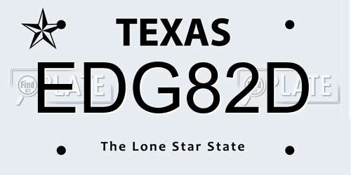 EDG82D Texas License Plate