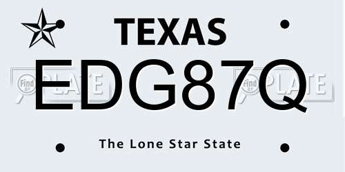 EDG87Q Texas License Plate