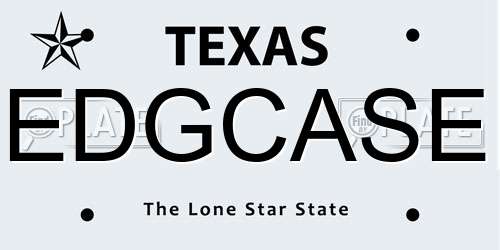 EDGCASE Texas License Plate