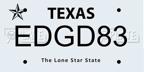 EDGD83 Texas License Plate