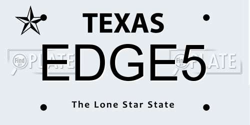 EDGE5 Texas License Plate