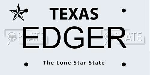 EDGER Texas License Plate