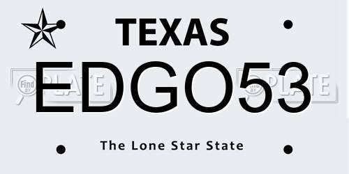 EDGO53 Texas License Plate