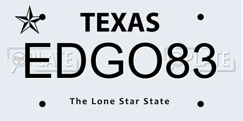 EDGO83 Texas License Plate