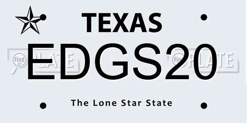 EDGS20 Texas License Plate