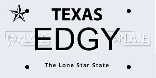 EDGY Texas License Plate