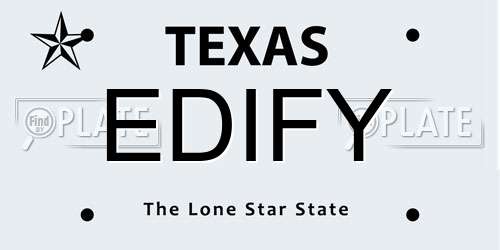 EDIFY Texas License Plate