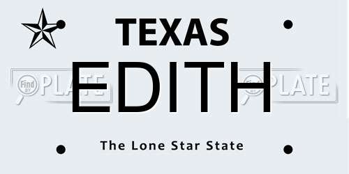 EDITH Texas License Plate