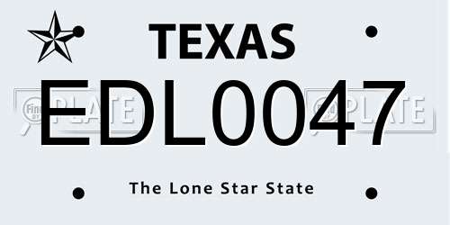 EDL0047 Texas License Plate