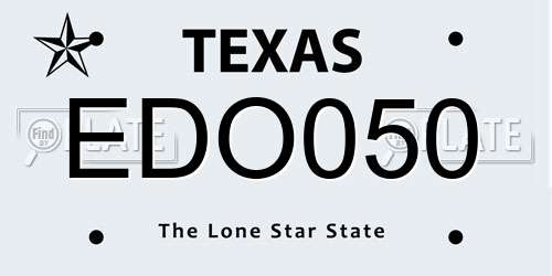 EDO050 Texas License Plate