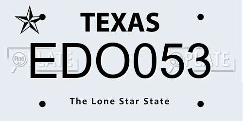 EDO053 Texas License Plate