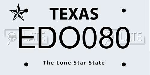 EDO080 Texas License Plate
