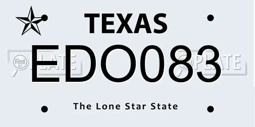 EDO083 Texas License Plate