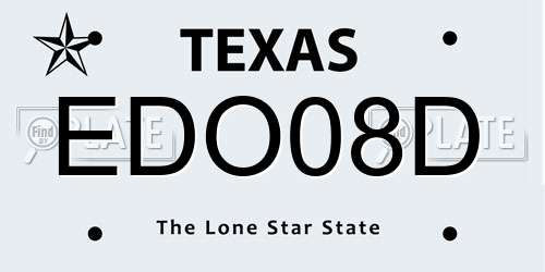 EDO08D Texas License Plate