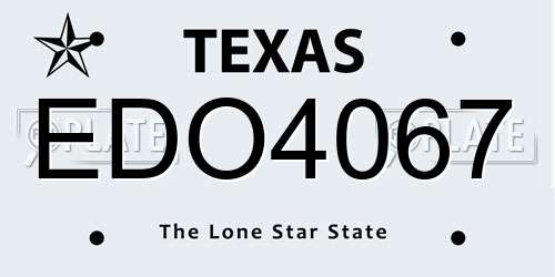 EDO4067 Texas License Plate