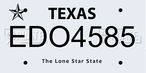 EDO4585 Texas License Plate