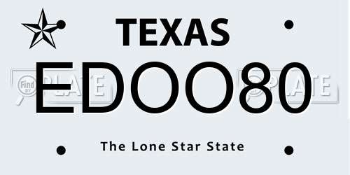 EDOO80 Texas License Plate
